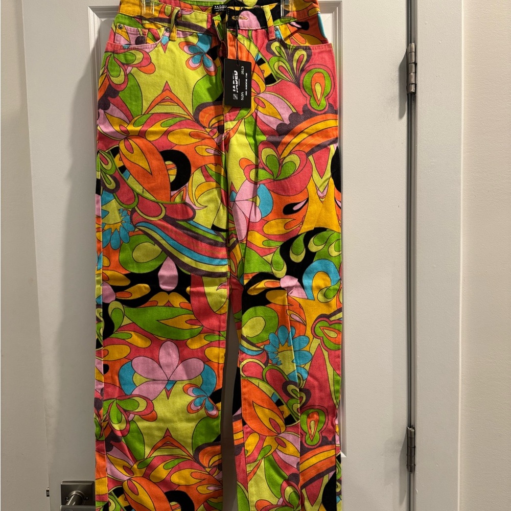 Jaded London Multicolor Psychedelic Boyfriend Jeans